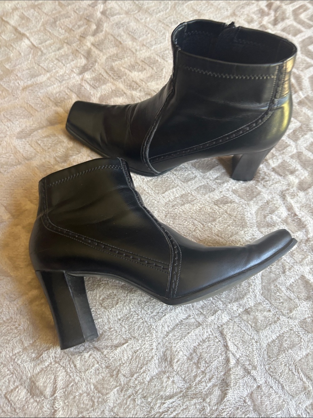 Franco Sarto Black Leather Ankle Boots